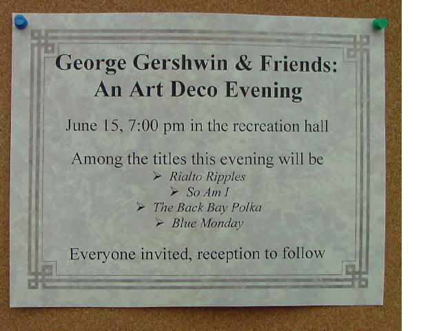 This Gershwin Concert will be repeated on August 5, 2002
